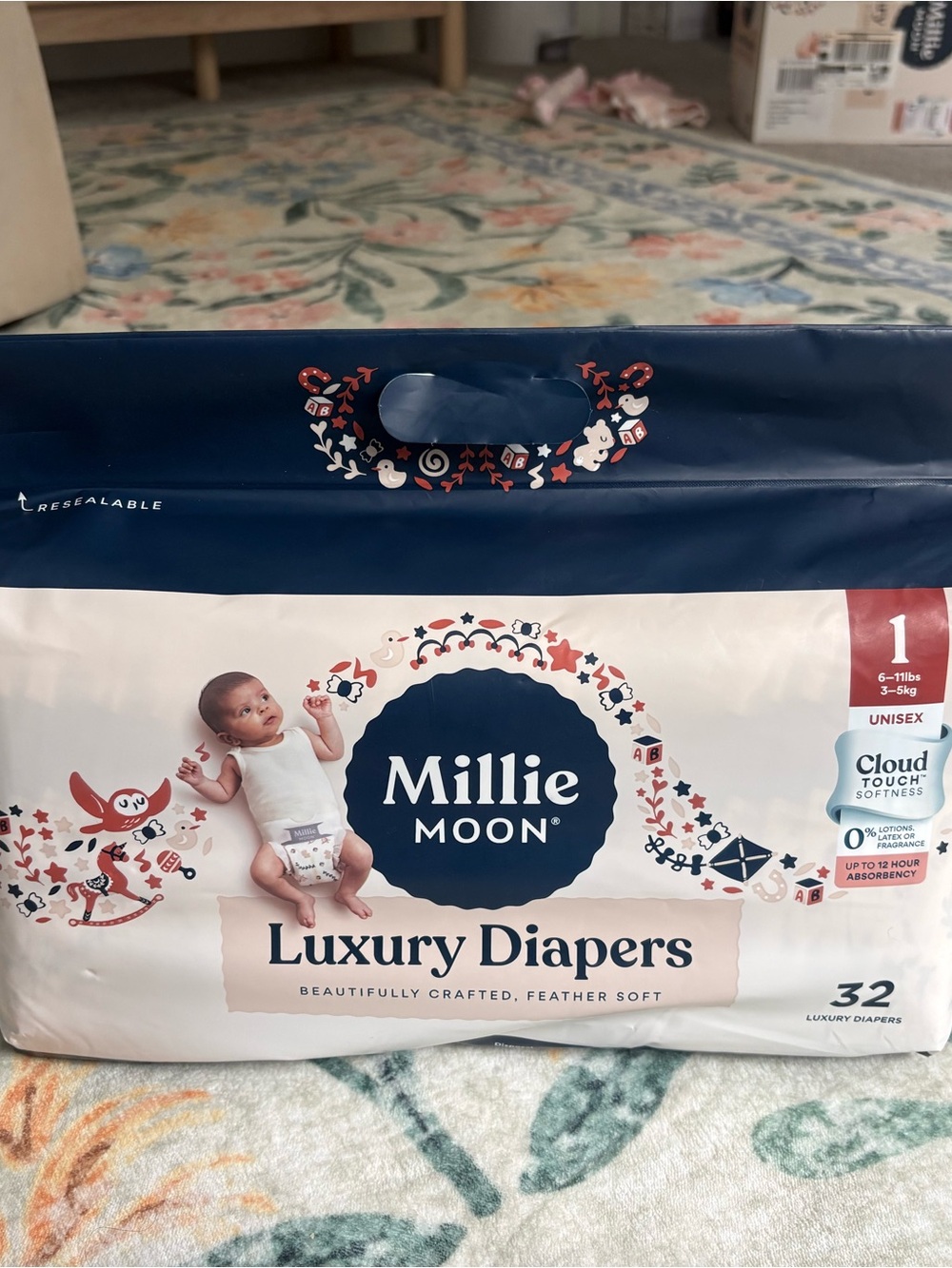 Millie Moon Luxury Diapers Size 1 (6-11lbs)
